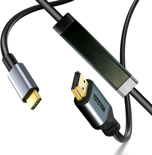 YOTETION 15FT, 4K30HZ,1080P,LONG iPhone15-16-18, USB C to HDMI Cable Type-C to HDMI Cord, USB C(SOURCE) Compatible