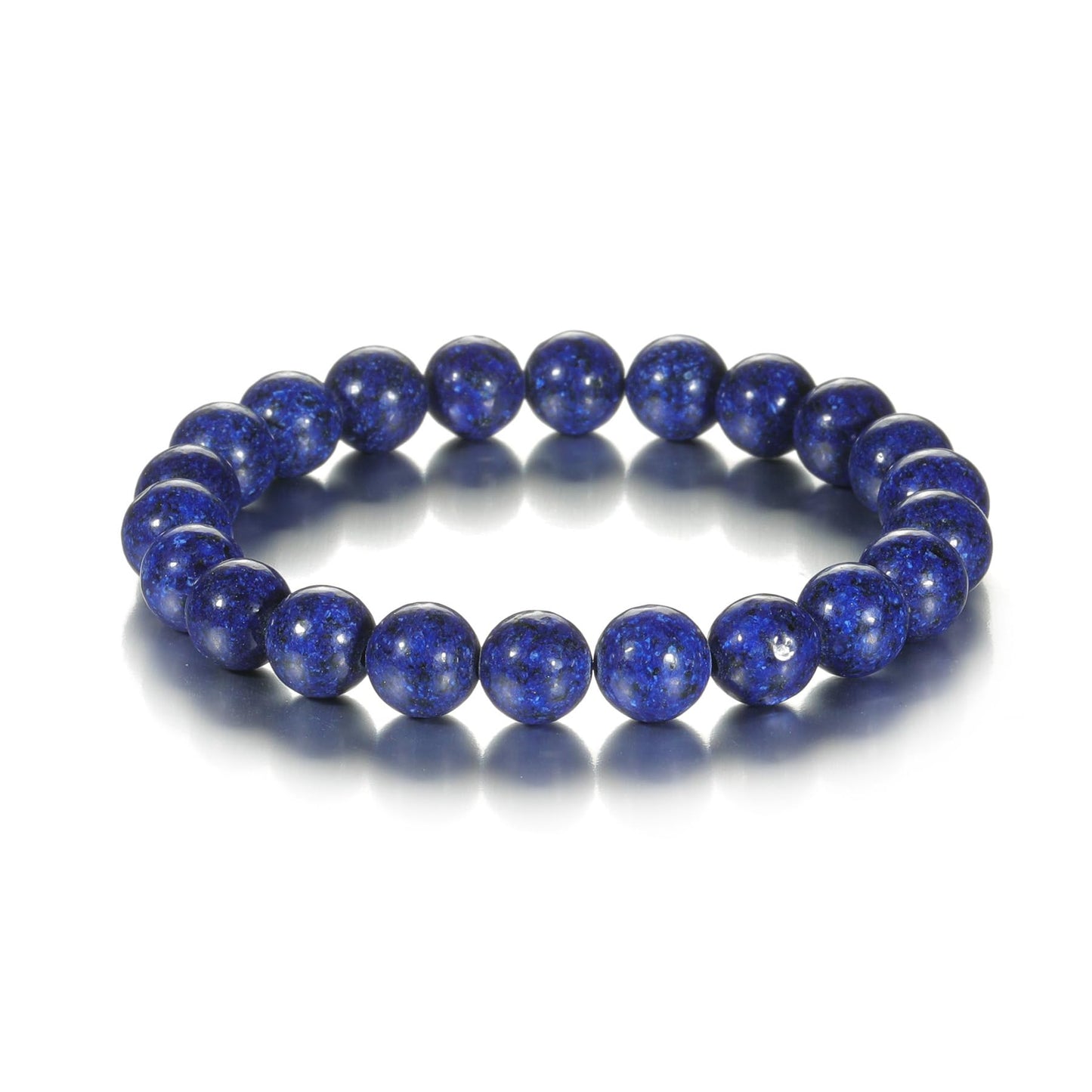 Udolfly Womens Crystal Beaded Bracelets for Women Men Protective Energy Bracelet Natural Gemstone Bead Bracelet 6mm Lapis