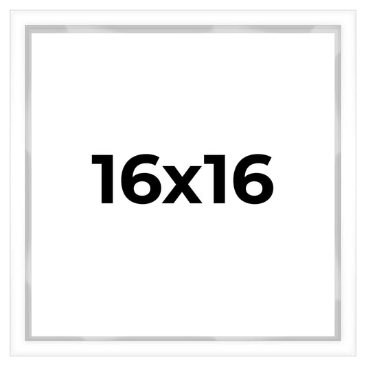 16x16 Shadow Box White Display Frame with Interior Size 16x16 by 1 Inches Deep Includes Shatter Resistant Acrylic Plexiglass, Backing and Hanging Hardware