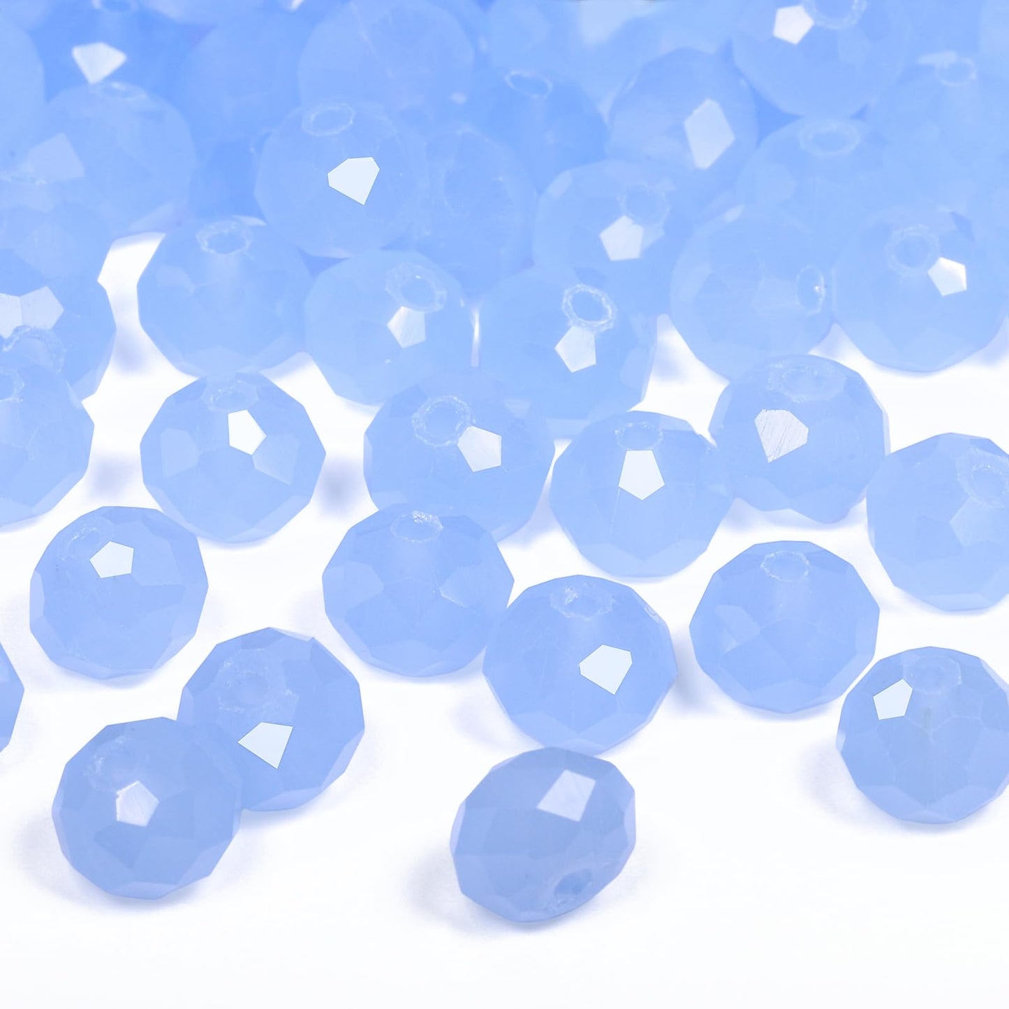 NITOPUPU 1000pcs 4mm Crystal Glass Beads for Jewelry Making Faceted Rondelle Flat Porcelain Beads for Bracelets Necklace Earrings DIY Crafts (Blue Porcelain Bead)