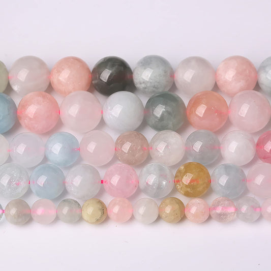 10mm 36pcs Natural Morganite Stone Beads for Jewelry Making Round Loose Beads AAA Energy Healing Power Stone Beads DIY Bracelet Necklace 15" (Morganite Stone, 10mm)