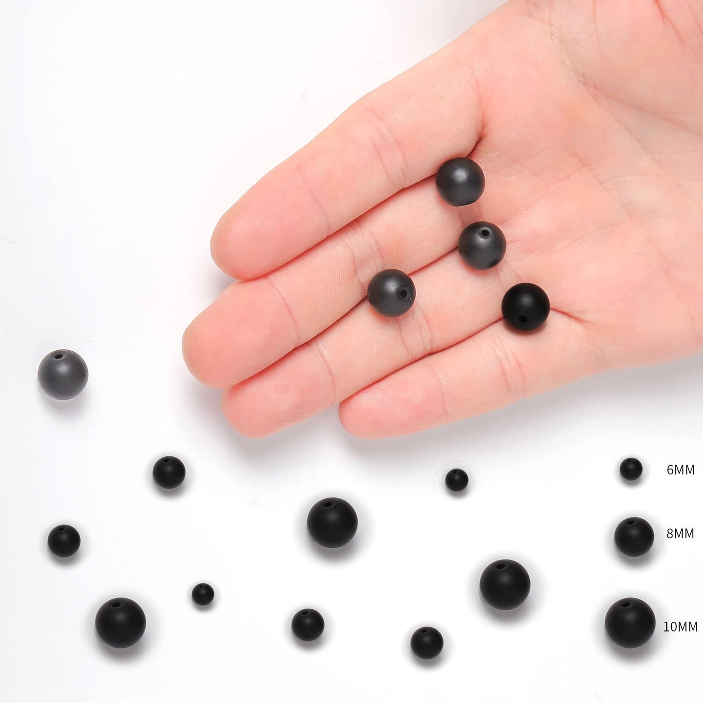 35pcs 10mm Natural Matte Black Onyx Agate Gemstone Beads Energy Healing Crystal Round Loose Stone Beads for Jewelry Making, DIY Bracelets Necklaces