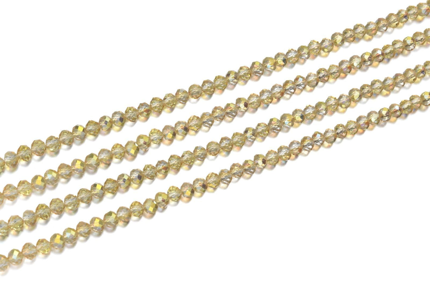 1000pcs Czech Faceted Rondelle Crystal Glass Loose Beads 6mm Spacer Bulk Gold Shimmer for DIY Craft Jewelry Making CCR638