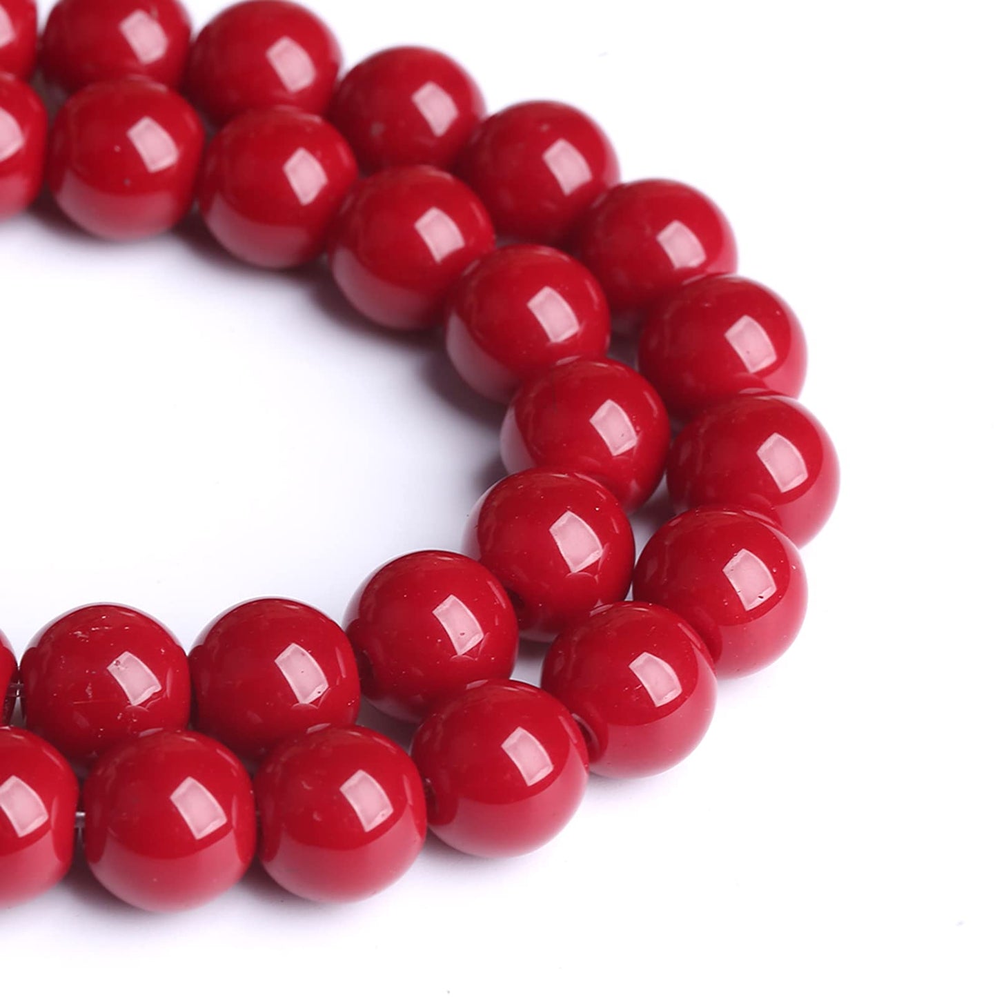 6MM 60PCS Dark Red Glass Crystal Loose Beads for Jewelry Making DIY Bracelet