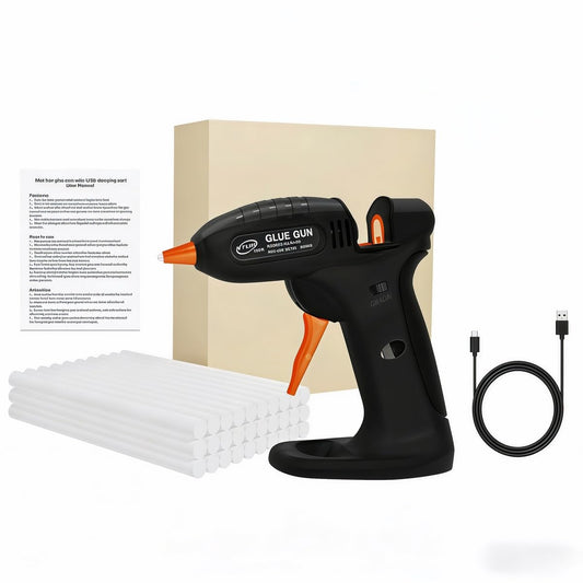 Cordless Rechargeable Hot Glue Gun, 3.7V Fast Heating with Drip-Free Design, 30 Glue Sticks Included, Auto Safety Shut-Off for DIY Crafts and Home Repairs