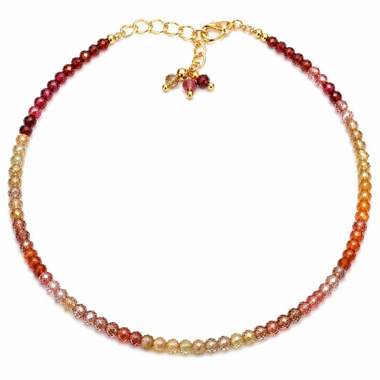 Gempires Sapphire Bracelet for Women | Handmade Multi Color Sapphire Beaded Bracelet 2.5 mm | Natural Gemstone Dainty Stacking Bracelet | Adjustable Minimalist Jewelry | Gift for Her Bracelet