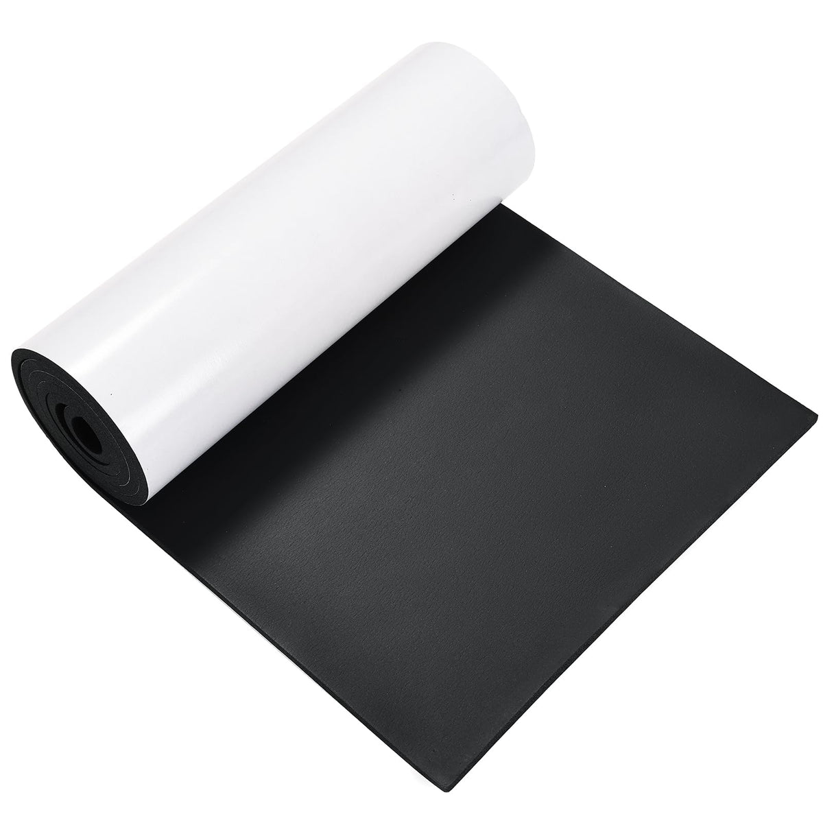 MYFULLY Neoprene Foam Sheet Roll with White Adhesive Backing, Closed Cell Sponge Rubber Padding, Soundproof & Waterproof Material for Cosplay, DIY, Crafts, Insulation (12 in x 59 in x 1/4 in)