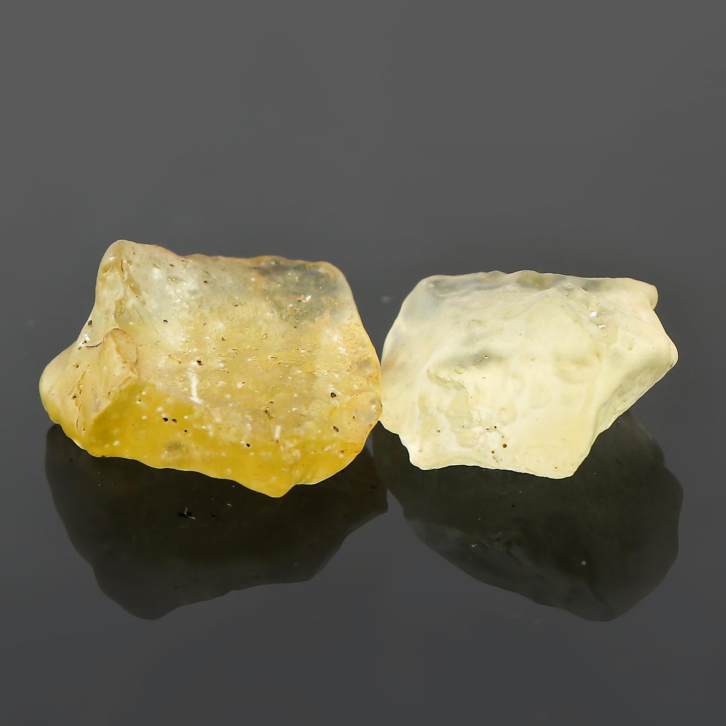 CRYSTALIS (8gm) (2pcs) Raw Libyan Desert Glass/Natural Golden Tektite, Rare Loose Gemstone Wholesale Bulk Rough Jewelry Making Supply, Wire Wrapping, DIY, Gem Collectibles (16-22mm)