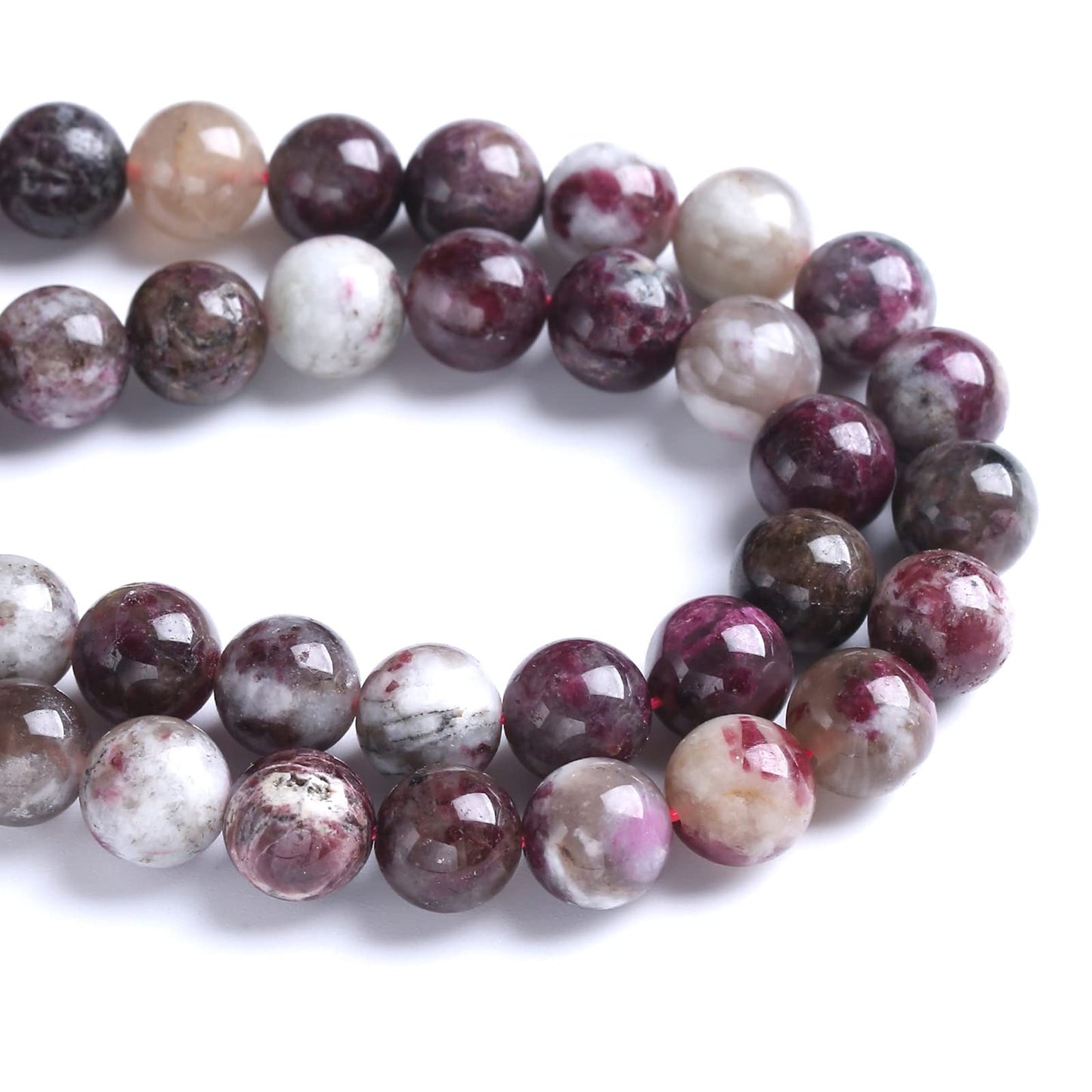 10MM 36PCS Natural Stone Colorful Tourmaline Gemstone Loose Beads for Jewelry Making DIY Bracelet Necklace 1 Strand
