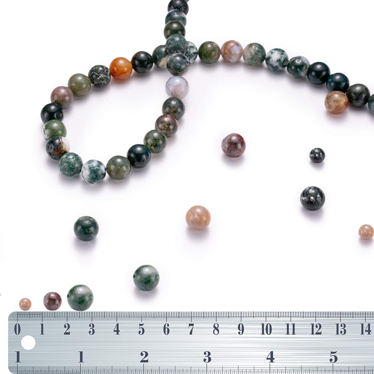 BEADIA Natural India Agate Stone Round Loose Semi Gemstone Beads for Jewelry Making 10MM 38PCS