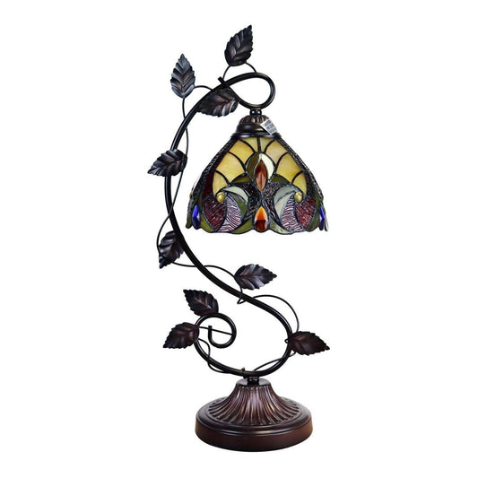 Chloe Lighting Adia Victorian Tiffany-Style Table Lamp 1 Light Dark Bronze 8in  Wide Multicolor CH38632AV08-NT1