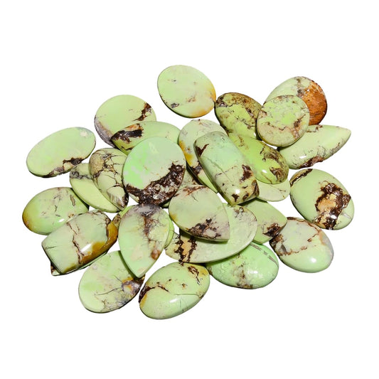Gemkora™ 2 to 3 pcs Natural Lemon Chrysoprase Gemstone Wholesale Cabochons Lot, Jewelry Making Loose Gemstone, Polished Home Decor Specimen, DIY, Wire Wrapping, Healing Crystals, Bulk Gemstone Deal