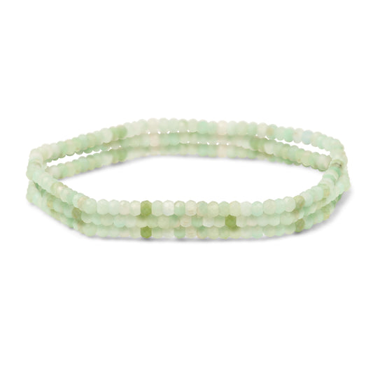 Mini Dainty Tiny Petite Seed Caviar Bead Stacking Round Faceted Genuine Natural Gemstone Light Green Aventurine Ball Stackable Strand Stretch Bracelet For Women Teen Adjustable