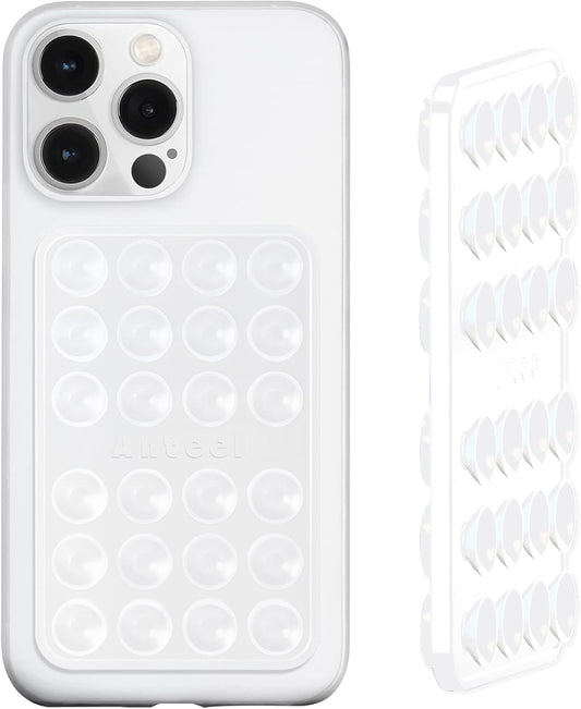 Anteel 2.36"x3.66" Double-Sided Silicone Suction Phone Case Mount, Enhanced Suction Cup Power and Thickened Grip