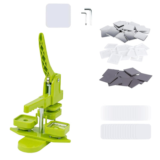 DCBADGE Square-Shaped Button Maker Machine,50mm/1.97 inch Square Fridge Magnet Maker Kit with 100 Sets of Refrigerator Magnet Supplies