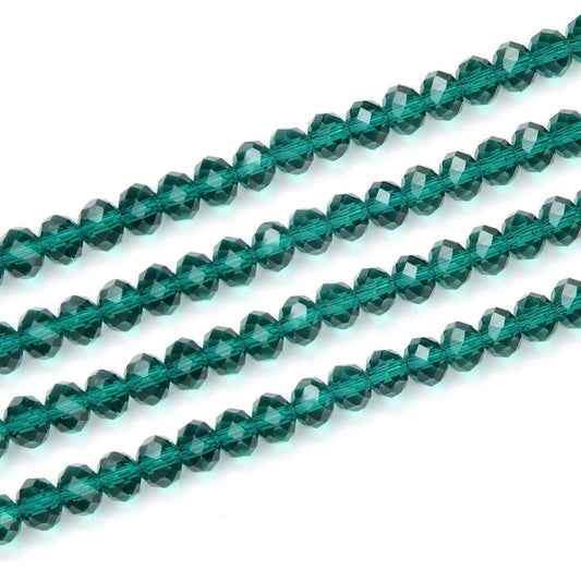 1000pcs Czech Faceted Rondelle Crystal Glass Loose Beads 6mm Spacer Bulk Emerald Green for DIY Craft Jewelry Making CCR624