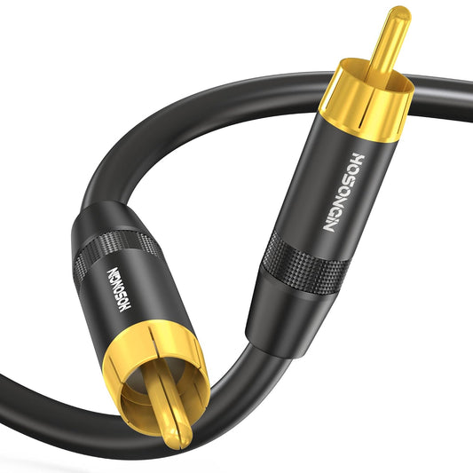 10FT, HOSONGIN RCA Subwoofer Cable RCA Male to Male Digital Coaxial Audio Cable for Home Theater, Soundbars