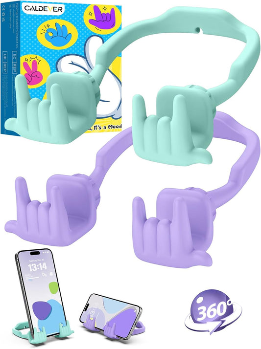 CALDEVER 2Pack Stocking Stuffers for Teen Boys Girls Gifts Cell Phone Stand Upgrade Adjustable Rock on Lazy Phone Stand