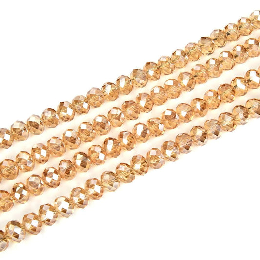 1000pcs Czech Faceted Rondelle Crystal Glass Loose Beads 6mm Spacer Bulk Golden Shadow for DIY Craft Jewelry Making CCR628