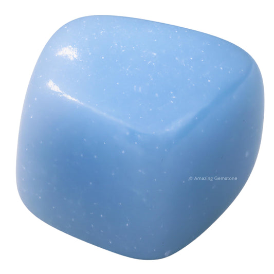 Amazing Gemstone Angelite Crystals and Healing Stones Tumbled - 1 oz, Natural Healing Stones for Energy Balance, Stress Relief - Premium Polished Gems Rocks for Meditation & Wellness