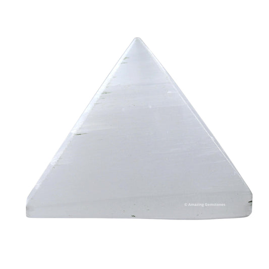 Amazing Gemstone Selenite Pyramid Crystal Healing Stones - 1" Great Pyramid Figurine of Natural Stone Pyramid for Meditation, Reiki, Chakra Balancing and Crystal Pyramids Grid