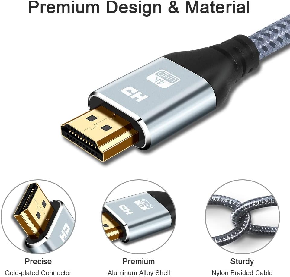4K 25 4K 60HZ 18 2.0 2.2/1.4, 3D, 2160P,1080P 28AWG PS4/3, HDMI Cable Foot, High Speed Gbps HDMI Cable, HDR, HDCP HDMI