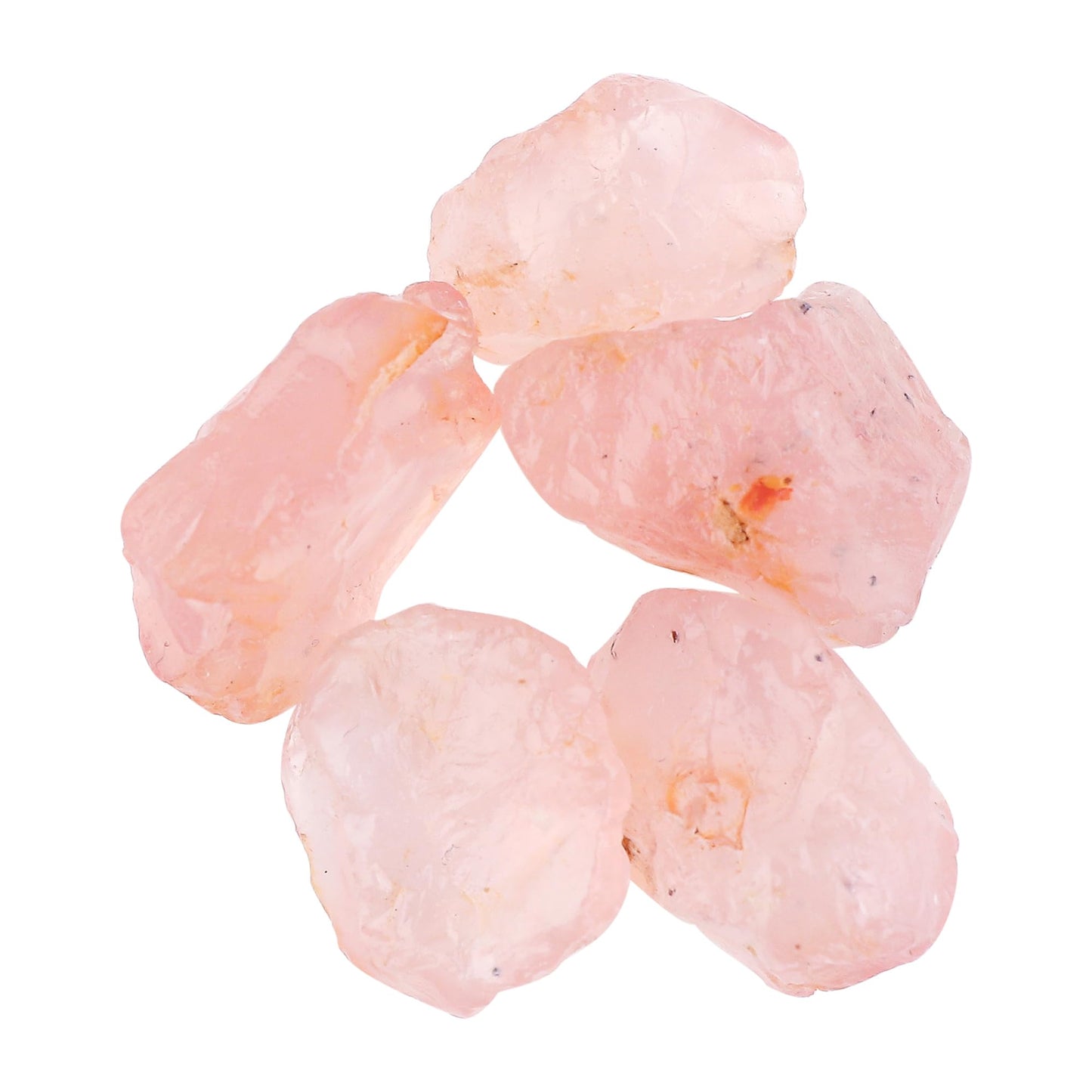 CRYSTALINES 5pcs Wholesale Natural Raw Pink Crysolite Quartz Gemstone, Untreated Rough Stone, Bulk Loose Supplies, DIY Crafts-Jewelry Making, Wire-Wrapping, Gem Collection