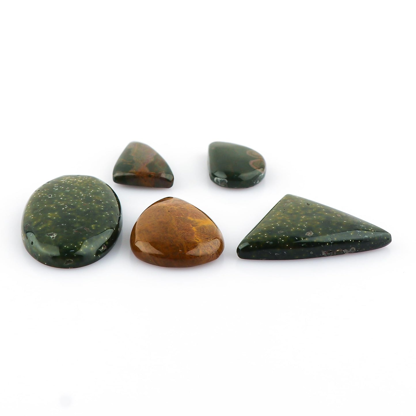 CRYSTALIS 5pcs, 20mm+ Natural Ocean Jasper Loose Gemstone Wholesale Bulk Cabochons Jewelry Making Supply, Chakra & Healing Polished Stones, Wire Wrapping, DIY, Gem Collection