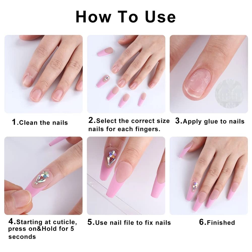24pcs Nude Press On Nails - Short, Square, Glossy, Full Cover, Reusable False Nails - DIY Manicure Kit