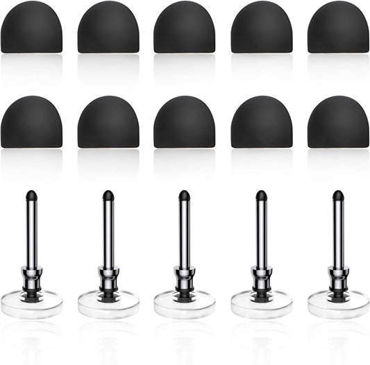 Bopomofo 10 Tips+5 Rubber Transparent Disc Trips,High Precision and High Sensitivity Stylus Replacement Tibs,Black