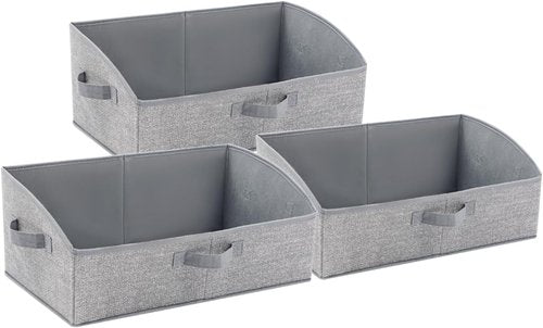 Closet Organizers by [Brand Name] - Foldable Clothes Storage with Handles | Large Capacity Grey Drawer Boxes