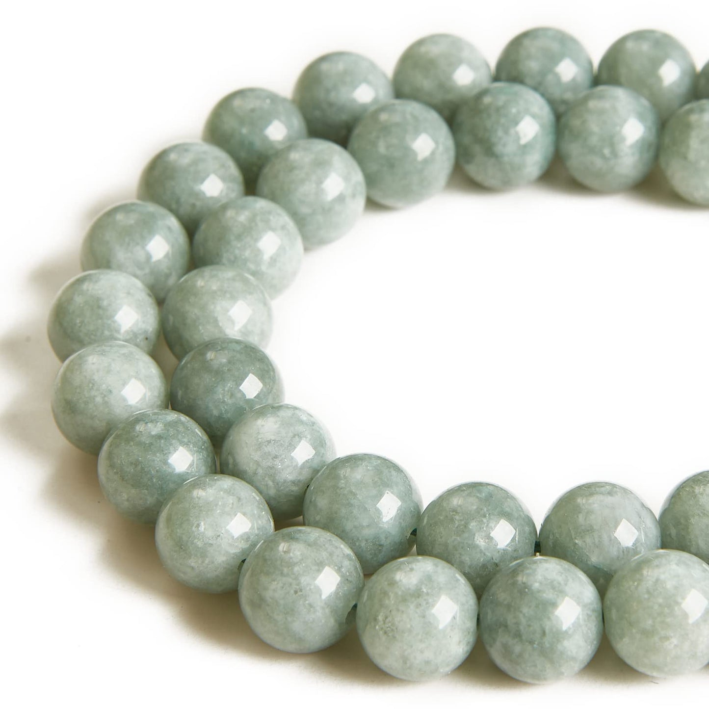 100pcs 10mm Burmese Jade Beads Natural Gemstone Beads Round Loose Beads for Jewelry Making