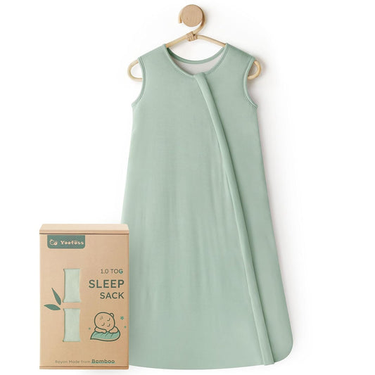 Yoofoss Baby Sleep Sack - Super Soft Rayon Bamboo Wearable Blanket for 6-12 Months | 1.0 Tog, 2-Way Zipper