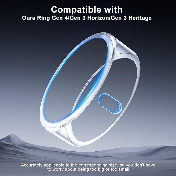 5 Pack Cover Compatible with Oura Ring Gen 4/Oura Ring Gen 3 Horizon/Heritage, Surport Charging with Cover on, Anti-Scratch TPU Protector for Oura Rings Accessories Women Men (Size 9)