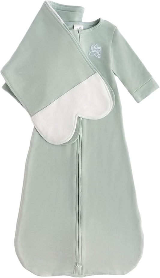 Butterfly | Organic Newborn Baby Sleep Sack & Wrap Blanket - Calming Sage Transitional Accessory (4-7 lbs)