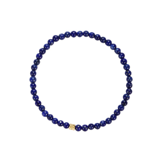 Lapis Lazuli Handmade Bracelet, Friendship Chakra Crystal Gemstone Bracelets, Beaded Protection Bracelet for Men Women Wealth Prosperity Feng Shui Good Luck Blue Stone Jewelry Bracelet (4mm Lapis Lazuli)