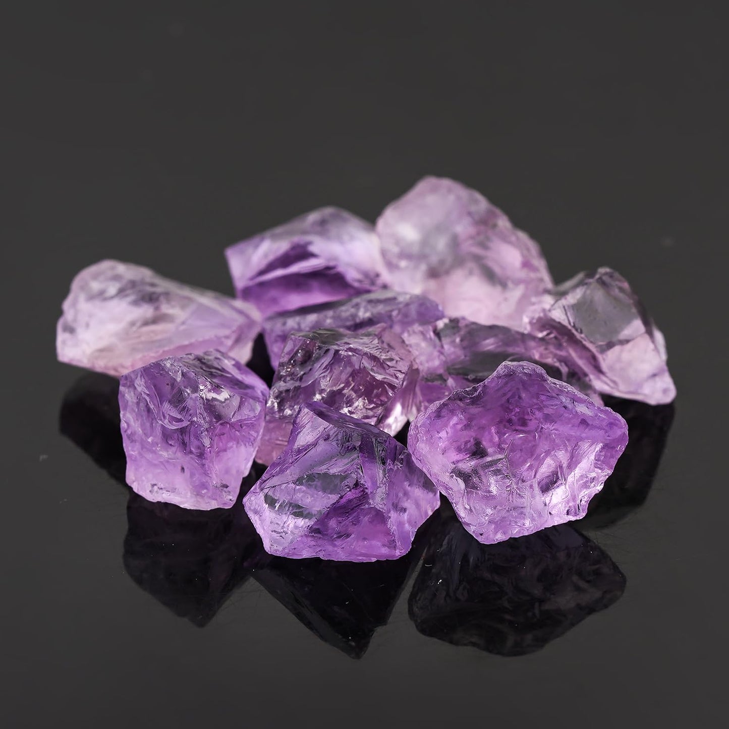 ColouredRocks 100 carats Pink Amethyst Crystals, Raw Stones, Rough Gemstones, Jewelry Making Supply, Cabbing, Polishing, Cutting, DIY, Crafts (8+pcs) (12-16mm)