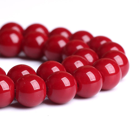 10MM 38PCS Dark Red Glass Crystal Loose Beads for Jewelry Making DIY Bracelet
