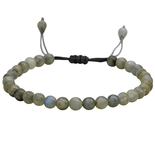 Amazing Gemstone Labradorite Anklet Ankle Bracelets for Women - Waterproof Beaded Healing Crystal Anklets, Plus Size Chakra Gemstone Bead Anklet (Stretchy Adjustable - Plain)
