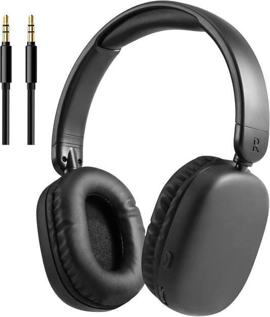 AOGKTON MP3 FM Radio Player Headphones Micro SD Card,Wireless and Wired Lightweight Headphone with Deep Bass and Built
