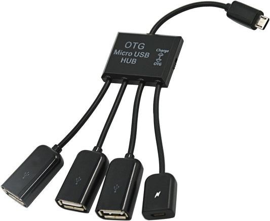 cablecc 3 S5 i9600 Note3 N9000 Micro USB Host OTG Port Hub Adapter Cable with Power for Galaxy Cell Phone & Tablet