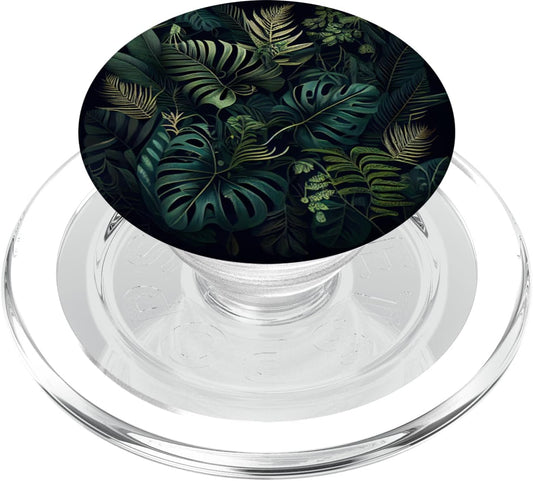 Botanical Merch Green Botanical Jungle Wild Leafs PopSockets PopGrip for MagSafe