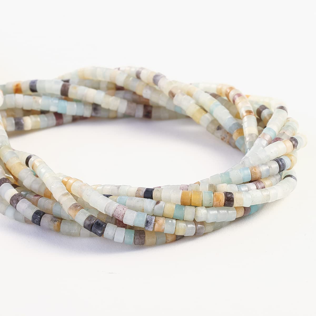 Natural Amazonite Stone Spacer Beads 4x2mm 38cm/str Flat Round Loose Semi Gemstone Caps for Making Bracelets Necklace