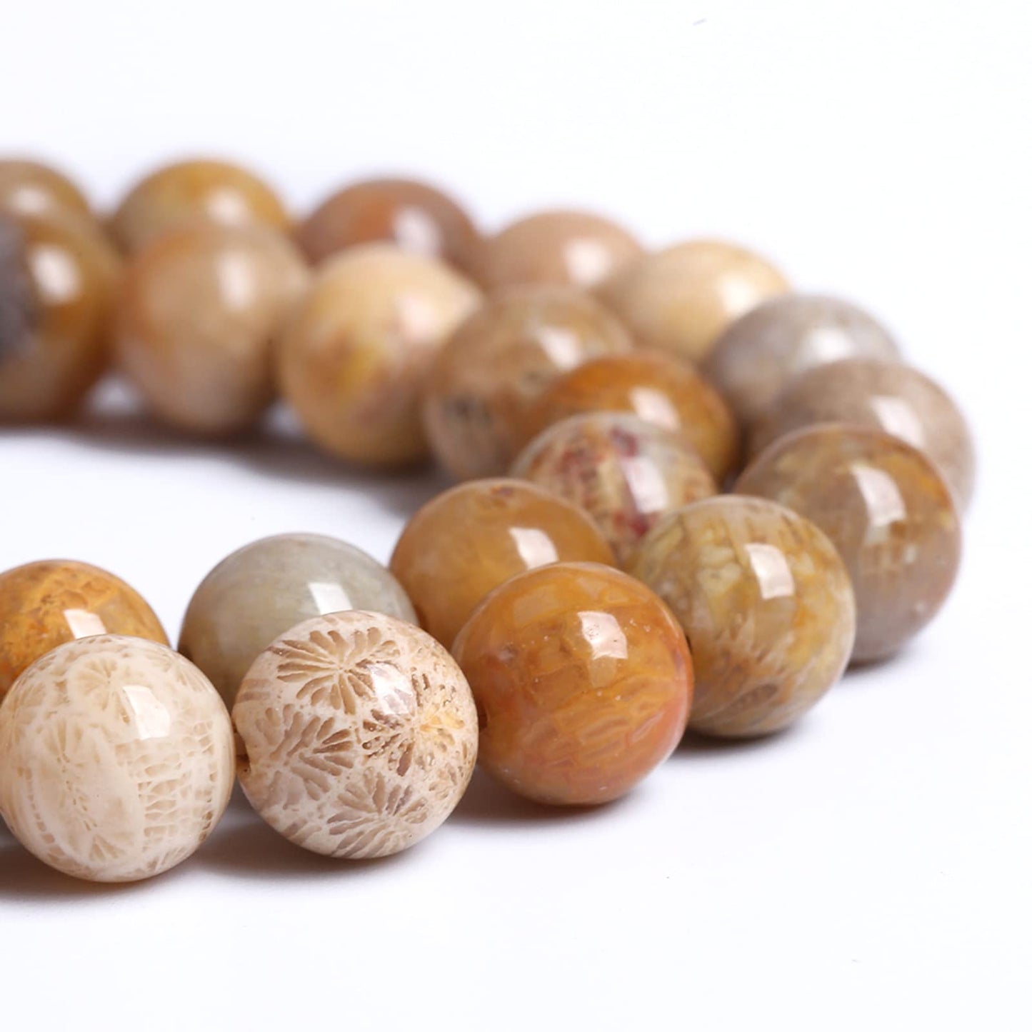 12MM 32PCS Natural Stone Coral Jade Chrysanthemum Beads for Jewelry Making DIY Bracelet