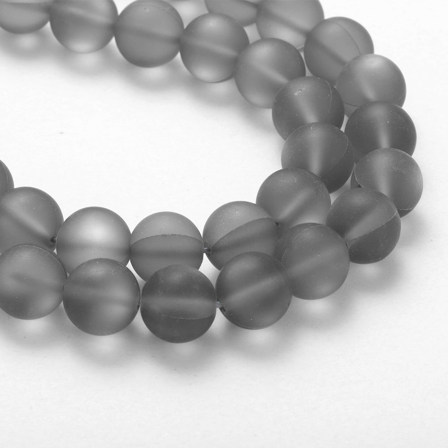 uxcell Matte Crystal Glass Beads 10mm Synthetic Frosted Shining Semi-Precious Round Loose Beads Synthetic Moonstone for Jewelry Making DIY Bracelet, Gray Silver