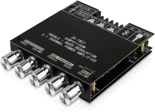 ZK-TB21 2.1CH 50W 2 +100W Bluetooth5.0 Bluetooth Audio Amplifier Board, x Subwoofer Power Amp with Treble and Bass