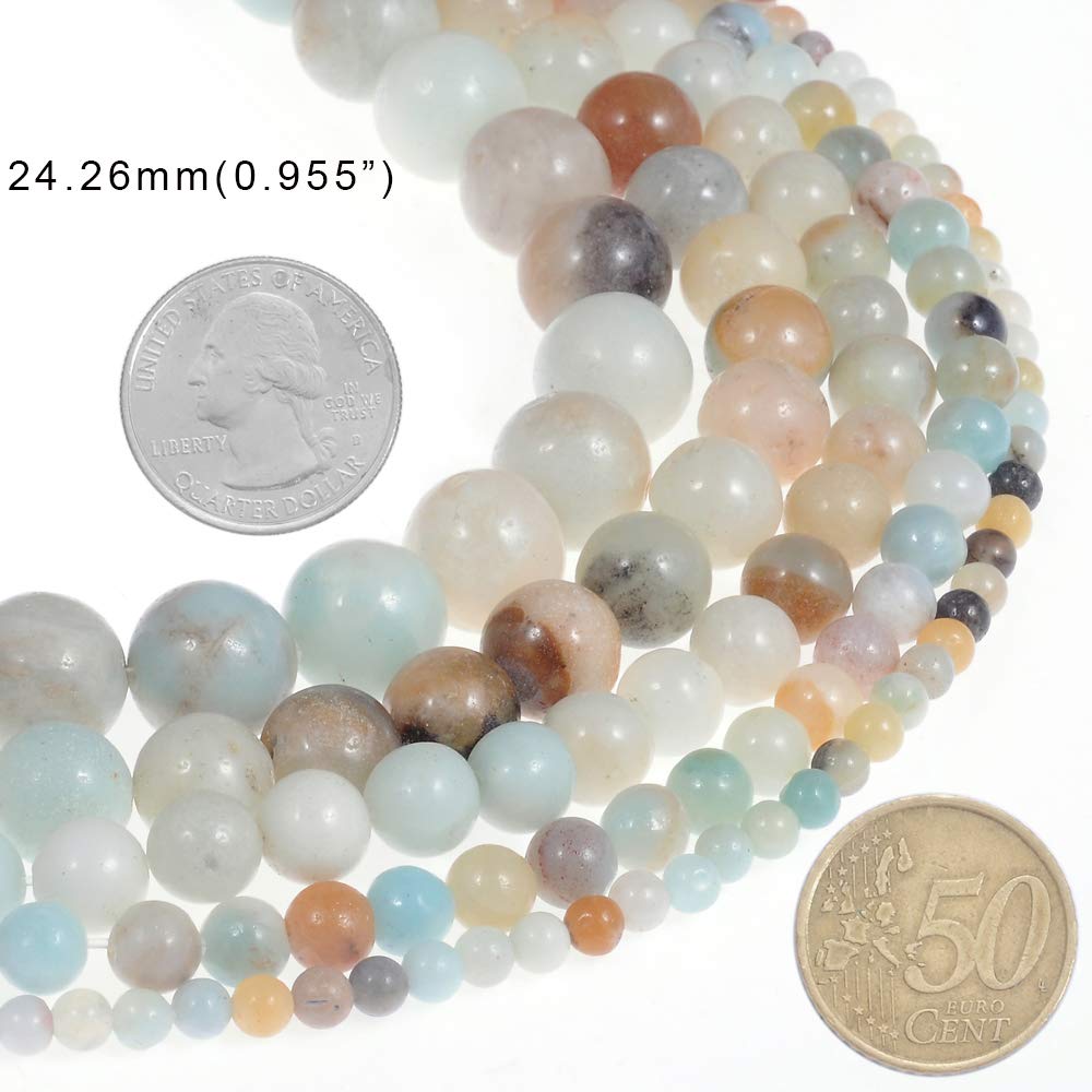 Natural Stone Beads 10mm Amazonite Gemstone Round Loose Beads Crystal Energy Stone Healing Power for Jewelry Making DIY,1 Strand 15"