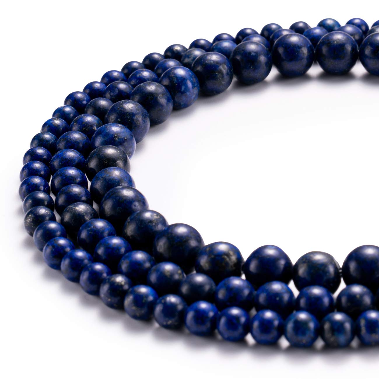 BEADIA Natural Lapis Lazuli Stone Round Loose Semi Gemstone Beads for Jewelry Making 6MM 61PCS