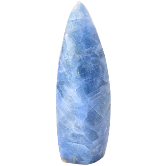 JIC Gem Large Blue Calcite Celestite Healing Crystal Obelisk Tower Spiral 4 Sides Point Energy Gemstone Home Decor 1.1-1.7 Lbs