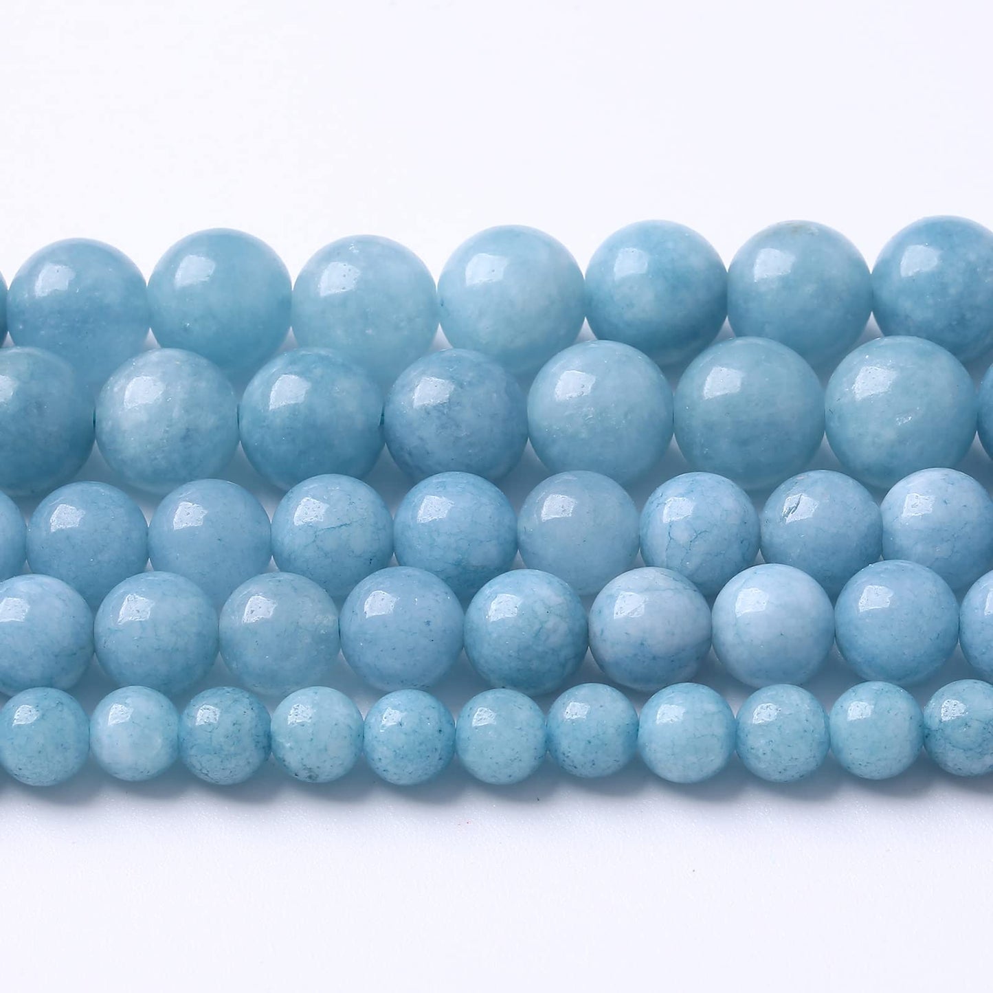 4MM 86PCS Blue Aquamarine Jade Loose Beads for Jewelry Making DIY Bracelet